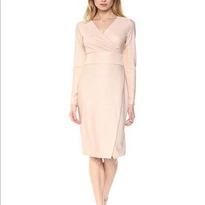 Longsleeve Rib Knit Foil Dress with Tie Waist